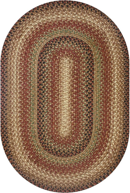 Homespice Gingerbread Jute Braided Oval Placemats, Warm Country Decor, Set of 6, 13x19 Brown Table Mats - Vibrant Colors, Durable, Easy to Clean and Protects Furniture