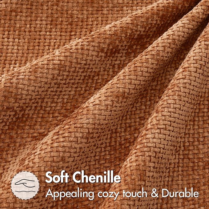 MIULEE Pack of 2 Fall Orange Decorative Pillow Covers 18x18 Inch Soft Chenille Couch Throw Pillows Farmhouse Cushion Covers for Home Decor Sofa Bedroom Living Room