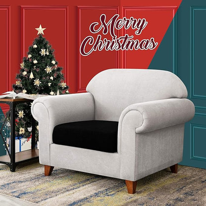 CHUN YI Stretch Chair Couch Cushion Cover for Armchair, Individual Sofa Seat Cushion Covers for Chairs, Slipcover Replacement with Spandex Jacquard Fabric(Small,Black)