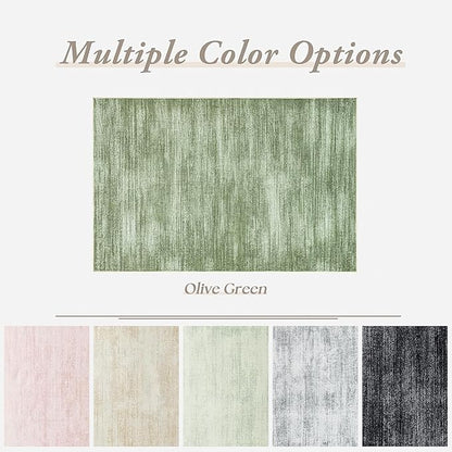 2x6 Runner Rug for Hallways Non Slip Washable Neutral Abstract Modern Olive Green Area Rug for Kitchen Laundry Room Dark Green Floor Covering Carpet 2 x 6