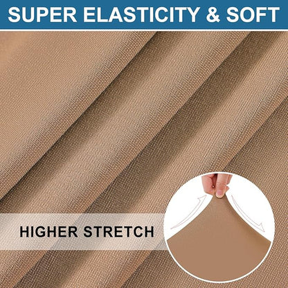 Smiry Printed Couch Cushion Covers, Stretch Soft Couch Covers for Sofa, Washable Non-Slip Sofa Slipcover Furniture Protector for Indoor and Outdoor (1 Pack, Camel)