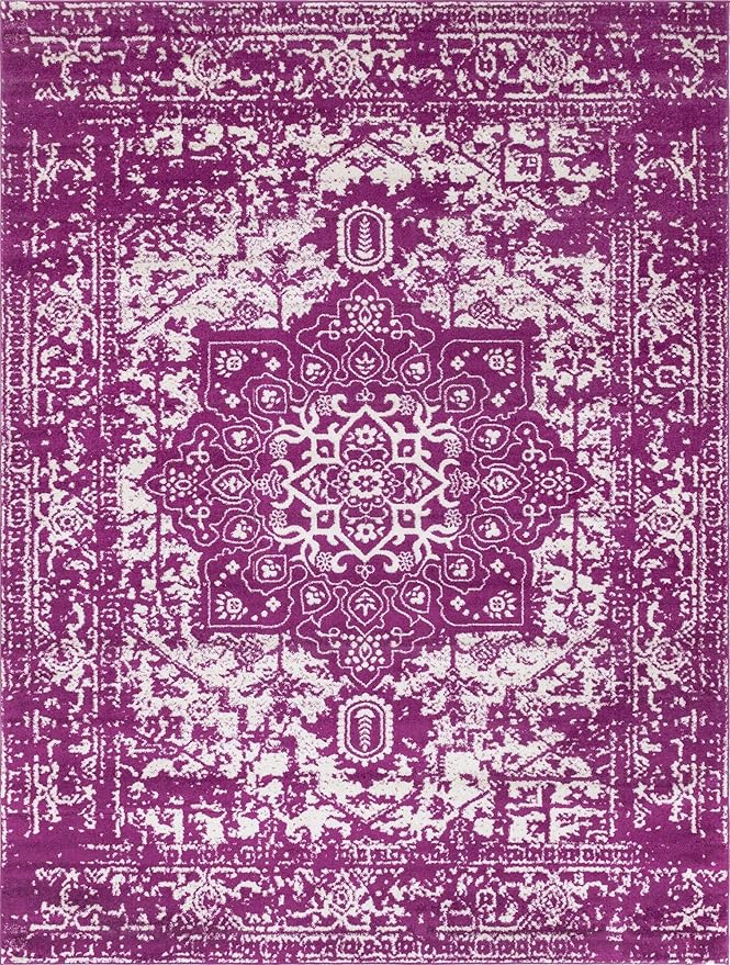 Rugs.com Arlington Collection Rug – 10' x 13' Purple Medium-Pile Rug Perfect for Living Rooms, Large Dining Rooms, Open Floorplans