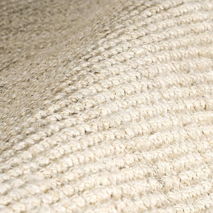 Nuloom Daniela Off-White, 4' Round, Handmade, Jute, Soft and Textured, High Traffic, Stain Resistant, Easy Clean, Durable Area Rug for Bedroom, Living Room, Dining Space, Foyer, Entryway