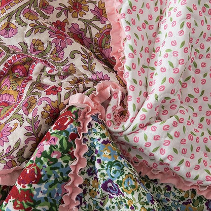 HoneiLife Queen Quilt Bedding Sets - Patchwork Quilt Bedding Sets 3-Piece 90x96, Reversible Bedspreads Floral Coverlet Nostalgic Bedding Set All Season Quilts