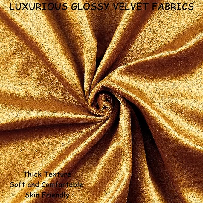 2 Pack 18x18 Pillow Cover Velvet Pillow Covers, Square Throw Pillow Covers for Living Room Decorations Throw Pillow Case, Throw Pillow Cover Cushion Cover for Home Sofa Bedroom Car, Dark Gold