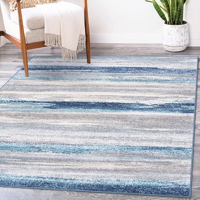 LUXE WEAVERS Tower Hill Abstract Blue 9x12 Area Rug