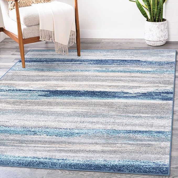 LUXE WEAVERS Tower Hill Abstract Blue 8x10 Area Rug