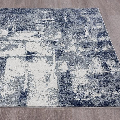 LUXE WEAVERS Hampstead Abstract Area Rug - Medium Pile, Modern Area Rug, Blue / 4 x 5