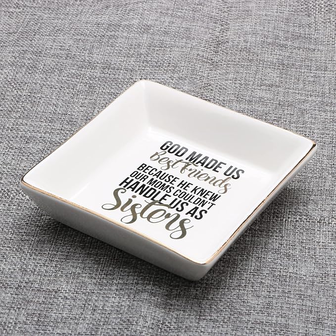 JoycuFF Best Friend Birthday Gifts for Women Jewelry Dish Tray Cute Ring Holder Unique Gifts for Bestie Bff Thanksgiving Day Mother's Day Christmas