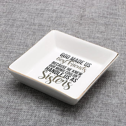 JoycuFF Best Friend Birthday Gifts for Women Jewelry Dish Tray Cute Ring Holder Unique Gifts for Bestie Bff Thanksgiving Day Mother's Day Christmas