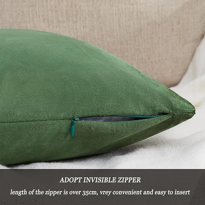 GIGIZAZA Pack of 2 Throw Pillow Covers 26x26 Olive Green Velvet Decorative Pillows Couch Sofa Covers Bedroom Cojines para Sala