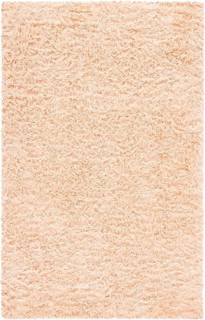 SAFAVIEH Faux Sheep Skin Collection 5' x 7' Light Pink FSS235U Silken Glam 2.35-inch Thick Area Rug