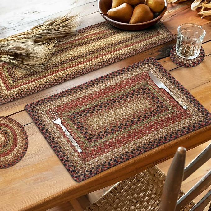 Homespice Gingerbread Jute Woven Rope Coasters 4", Warm Country Decor, Set of 6, Brown - Durable, Absorbs Moisture, Easy to Clean and Protects Furniture