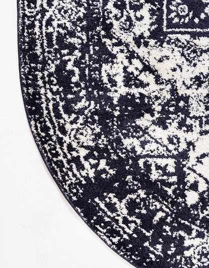 Rugs.com Arlington Collection Rug – 3' x 5' Oval Navy Blue Medium-Pile Rug Perfect for Living Rooms, Large Dining Rooms, Open Floorplans