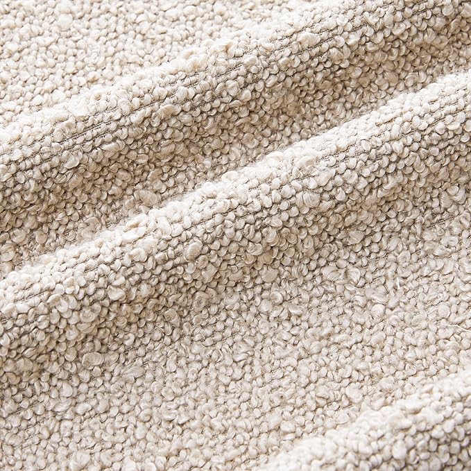 Mixhug Decorative Boucle Throw Pillow Covers, Dark Flax, 12 x 20 Inches, Pack of 2 - Neutral Textured Boho Pillow Covers for Couch and Bed