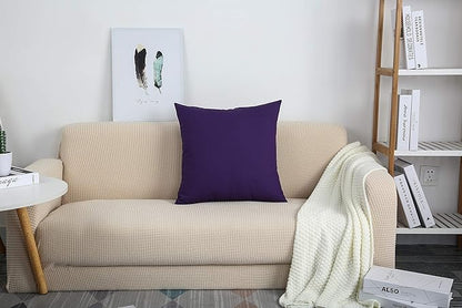 TangDepot Handmade Decorative Solid 100% Cotton Canvas Throw Pillow Covers/Pillow Shams, (28" x28" , Purple, 1 Count (Pack of 1))