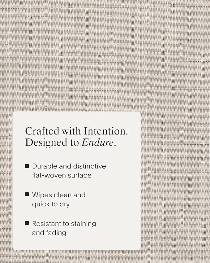 Chilewich Bamboo Placemats Set of 4 - Woven Rectangle Placemats - Reusable, Stain-Resistant, Indoor/Outdoor Tabletop Protection - 18.5" x 13.5" - Chino