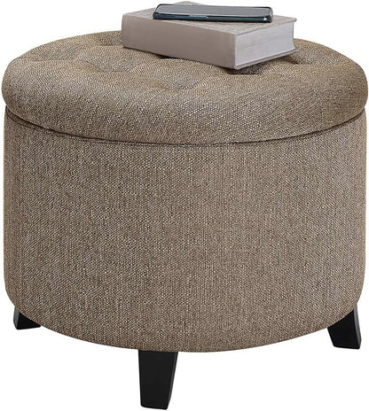 Convenience Concepts Designs4Comfort Storage Ottoman, Sandstone Fabric