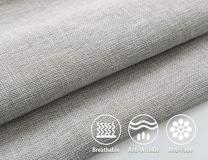 Stellhome Pack of 2 Burlap Throw Pillow Covers Farmhouse Linen Cushion Covers Pillowcase, Home Decor Decorations for Sofa Couch Bed Chair 22x22 Inch/55x55 cm, Grey