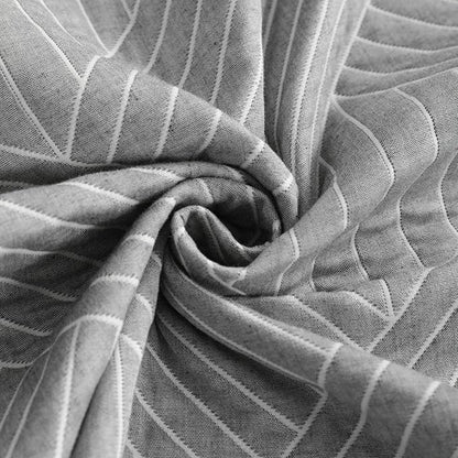 NTBAY 3 Layers Cotton Muslin 68x92 Twin Bed Blanket, Super Soft Breathable Thermal Yarn Dyed Quilt for Adults, Perfect Lightweight Blanket for Couch Sofa Bed All Seasons, Grey Volleyball