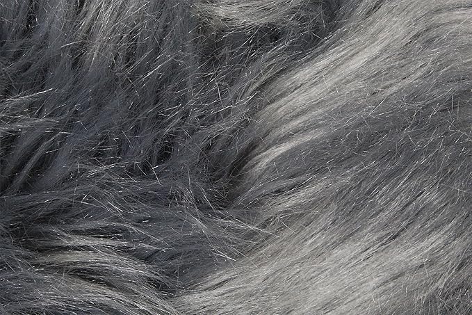 Nouvelle Legende Faux Fur Sheepskin Rug Single, Soft, Plush, Premium High-Pile Accent Rug for Bedrooms, Hallways & Living Spaces, Warm & Cozy, Faux Leather Backing, Easy Care, 23" x 40", Gray