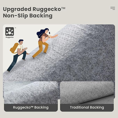 Valenrug Runner Rug Non Slip - 2x10 Runner Rugs for Hallways High-Low Pile Textured Rugs Runners, Folable Washable Runner Rug for Kitchen Bedroom Entryway Laundry Living Room, Beige