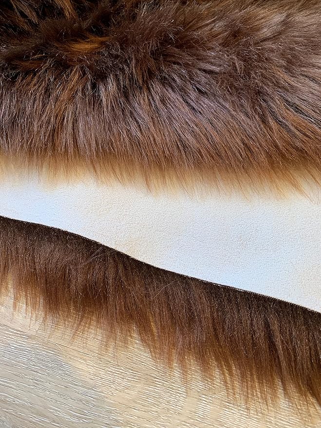 LAMBZY Faux Sheepskin Super Soft Hypoallergenic Silky Shag Rug for Living Room, Kids Room, Sofa (Single 2'x3', Brown)