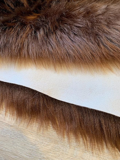 LAMBZY Faux Sheepskin Super Soft Hypoallergenic Silky Shag Rug for Living Room, Kids Room, Sofa (Single 2'x3', Brown)