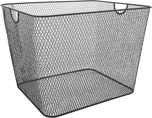 YBM Home Kitchen Pantry Organizer Wire Basket for Shelves, Cabinets, Pantry, Countertop, Mesh Open Storage Bin Metal Basket for Organizing Food Supplies
