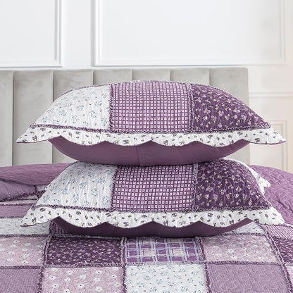 HoneiLife Queen Quilt Bedding Sets - Floral Quilt Bedding Sets 3-Piece 90x96, Reversible Bedspreads Patchwork Coverlet Nostalgic Bedding Set All Season Quilts