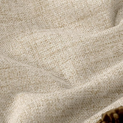 Lajode 40 Inch Length Linen Blackout Curtains for Short Cafe Window, Thermal Insulated Light Blocking Soundproof Privacy Burlap Curtains 2 Panels, Each 38 Inch Wide Beige