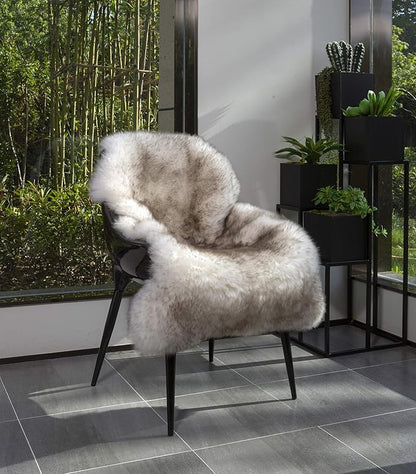 WaySoft New Zealand Sheepskin Area Rug – Genuine Fluffy Wool, Multiple Sizes, Bedroom or Living Room Decor(2ft x 3ft,Wolftip)