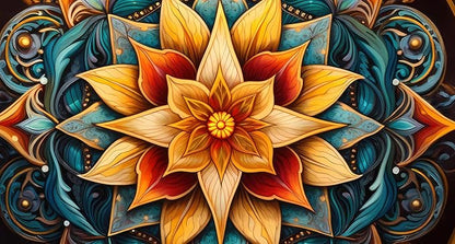 Smacget Mandala Floral Boho Multicolor Flower Psychedelic Wall Hanging for Bedroom Blue Orange Tarot Aesthetic Witchy Home Dorm Decor Hippie Tapestry 60"X40"