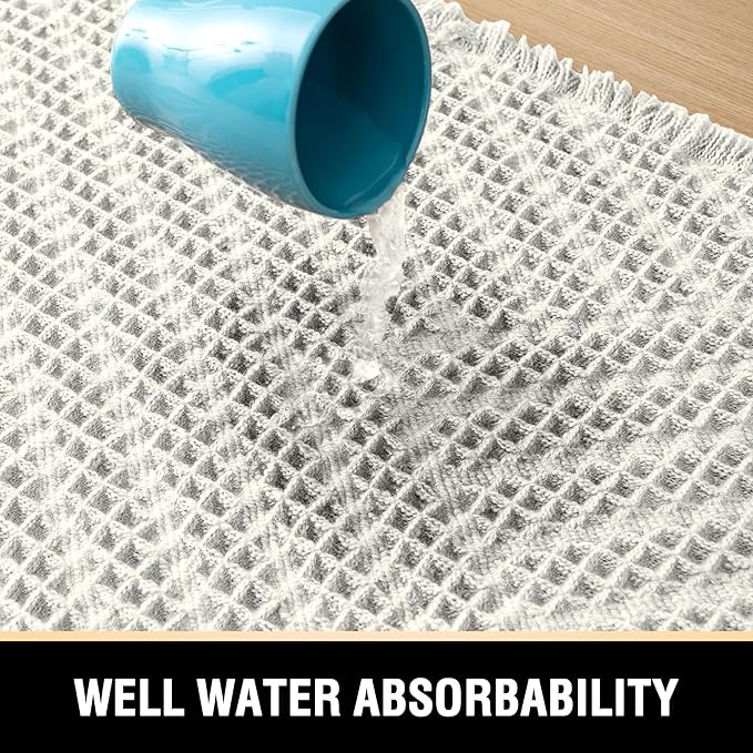 H.VERSAILTEX Waffle Bath Runner Rug Long Bath Mat Super Absorbent Boho Bath Rugs Non Slip Bath Runner for Bathroom Floor Machine Washable Dry Fast Bathroom Rugs with Tassels, 24" x 72", Ivory White