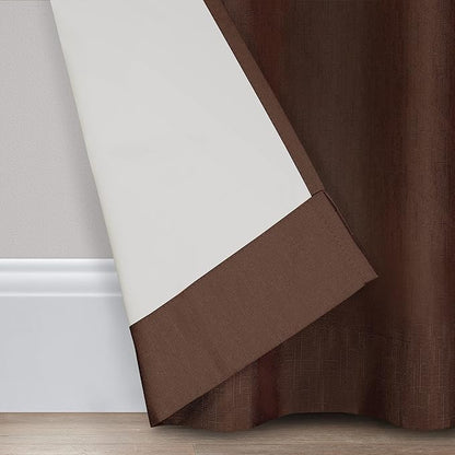 ECLIPSE Kendall Modern Blackout Thermal Rod Pocket Window Curtain for Bedroom or Living Room (1 Panel), 42" x 54", Chocolate