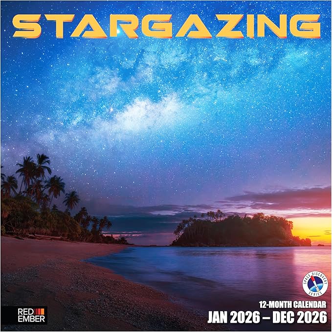 RED EMBER Stargazing 2026 Wall Calendar 12 Month | 12" x 24" Open | Thick & Sturdy Paper | Holiday Gift | Space Calendar 2026