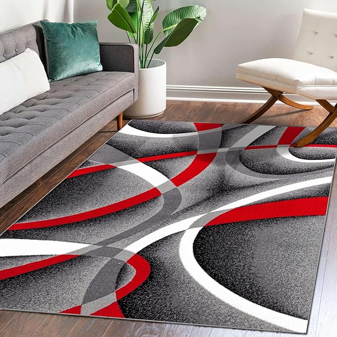 Persian Area Rugs 2305 Gray 5x7 Abstract Area Rug, 5 x 7 ft