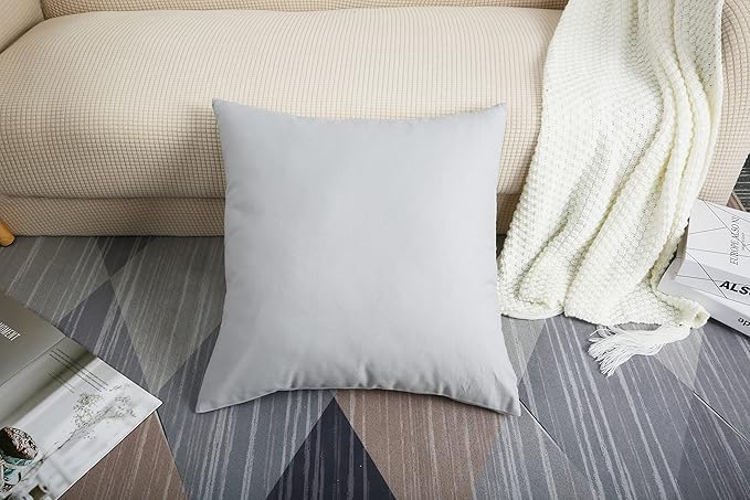 TangDepot Cotton Solid Throw Pillow Cover, 12 INCH x 12 INCH, Gray Stone