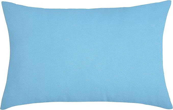 TangDepot Handmade Decorative Solid 100% Cotton Canvas Throw Pillow Covers/Pillow Shams, (12"x20", Sky Blue)