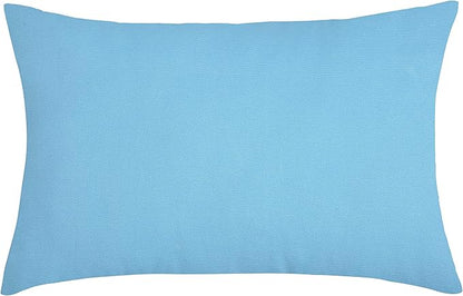 TangDepot Handmade Decorative Solid 100% Cotton Canvas Throw Pillow Covers/Pillow Shams, (12"x20", Sky Blue)
