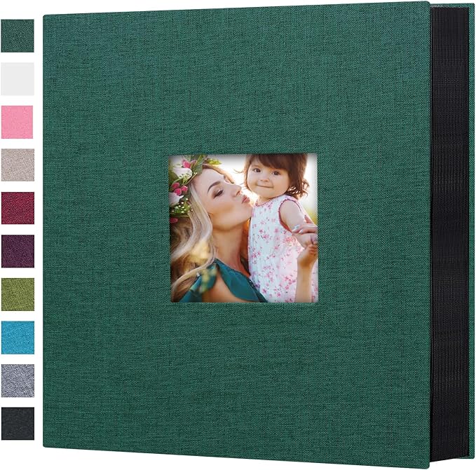 Mublalbum Photo Album 4x6 1000 Photos Linen Cover Large Picture Book Holds Horizontal and Vertical Pockets for Wedding Family Anniversary and Baby (Dark Green)