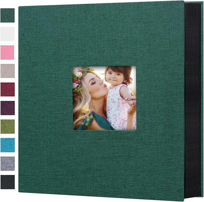 Mublalbum Photo Album 4x6 1000 Photos Linen Cover Large Picture Book Holds Horizontal and Vertical Pockets for Wedding Family Anniversary and Baby (Dark Green)