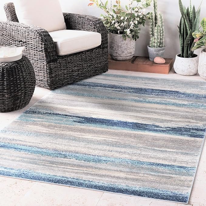 LUXE WEAVERS Tower Hill Abstract Blue 5x7 Area Rug