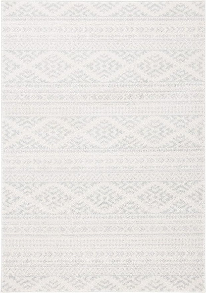 SAFAVIEH Area Rug 3x5 - Tulum Collection - Ivory & Light Grey, Moroccan Boho Tribal Design, Non-Shedding & Easy to Clean, Ideal for Entryway, Foyer, Accent Space, Bedroom (TUL272G)