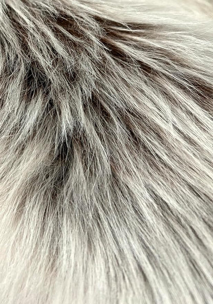 Free Shape Luxury Soft Fluffy Shag Area Rug Sexto 6 Pelts 6'x6',180x180 cm - Vegan Fur Ultra Soft Indoor Carpet Nursery Rugs for Bedroom Home Decor, Brown with Beige Tips