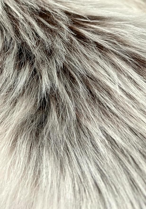 Free Shape Luxury Soft Fluffy Shag Area Rug Duo Decto 12 Pelts 6'x12', 180x360cm - Vegan Fur Ultra Soft Indoor Carpet Nursery Rugs for Bedroom Home Decor, Brown with Beige Tips