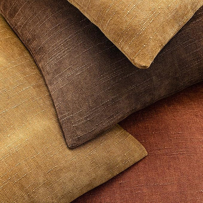 Foindtower Set of 2 Soft Textured Chenille Throw Decorative Pillow Covers Square Accent Solid Cushion Cover Cozy Neutral Farmhouse Pillow Case for Couch Sofa Bedroom Living Room 24x24 Inch,Dark Bronze