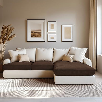 Hokway Stretch Chaise Cover Individual Couch Cushion Slipcovers Reversible Cushion Protector Slipcovers Sofa Cushion Protector Covers (Chaise Cover, Chocolate)