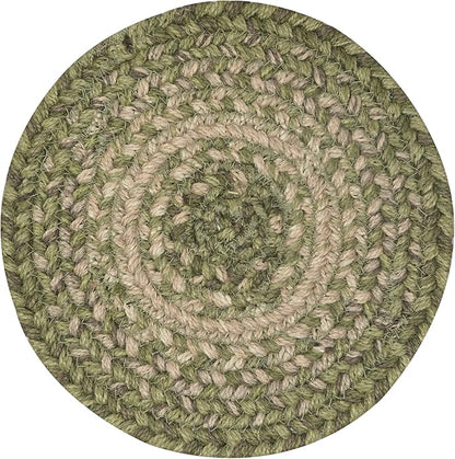 Homespice Grassland Jute Braided Trivets for Table - Set of 3, Round 8", Green - Rich Colors, Easy to Clean, Durable and Protects Furniture