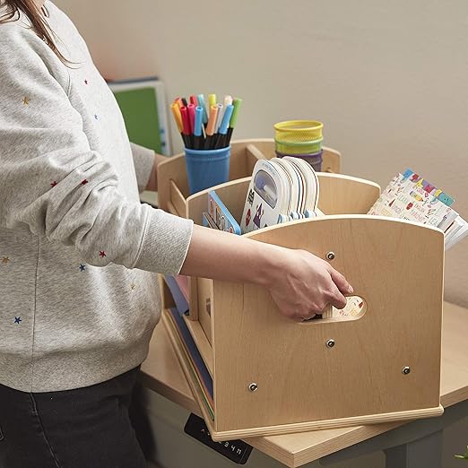 ECR4Kids Tabletop Supplies Storage Center, Teacher Caddy, Natural